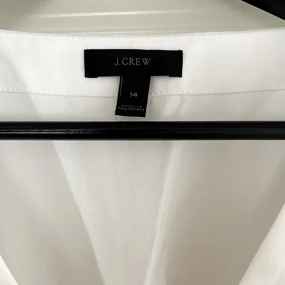 J Crew white crepe faux wrap top. - Picture 3 of 3
